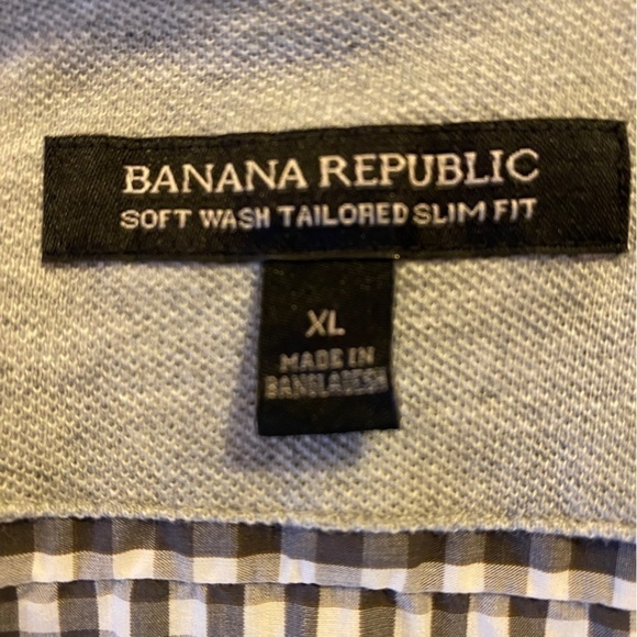 NWT Banana Republic Grey and Black Plaid Long Sleeve Dress  Shirt Mens XLg - Picture 4 of 15